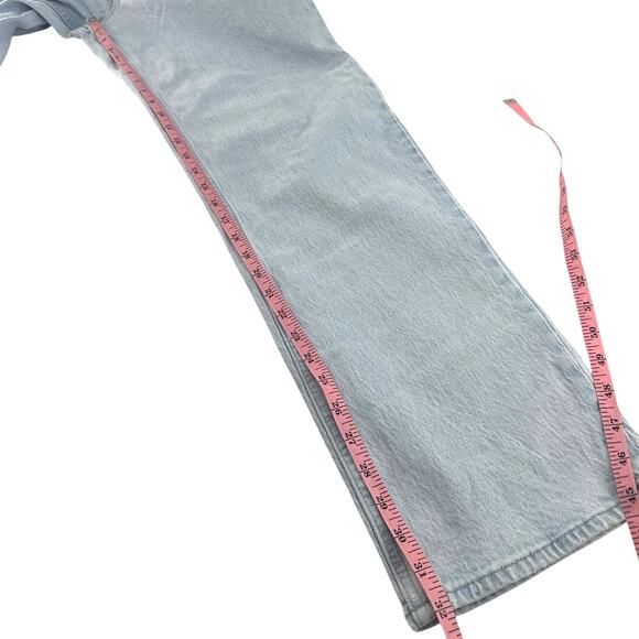 Abercrombie & Fitch Light Blue Curve Love Mid Rise 90s Straight Jeans Size 30 - Picture 10 of 12